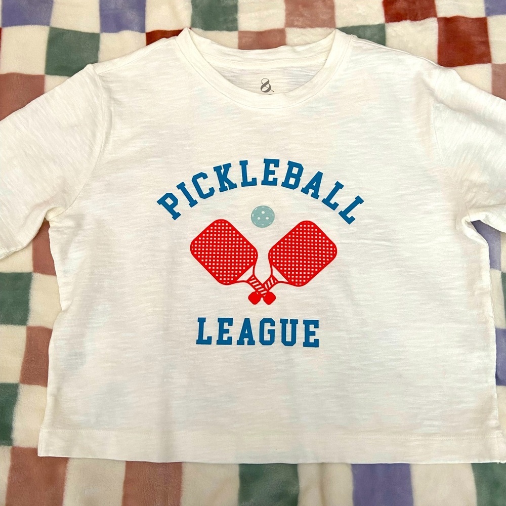 LOU & GREY CROPPED PICKLEBALL TEE SIZE SMALL